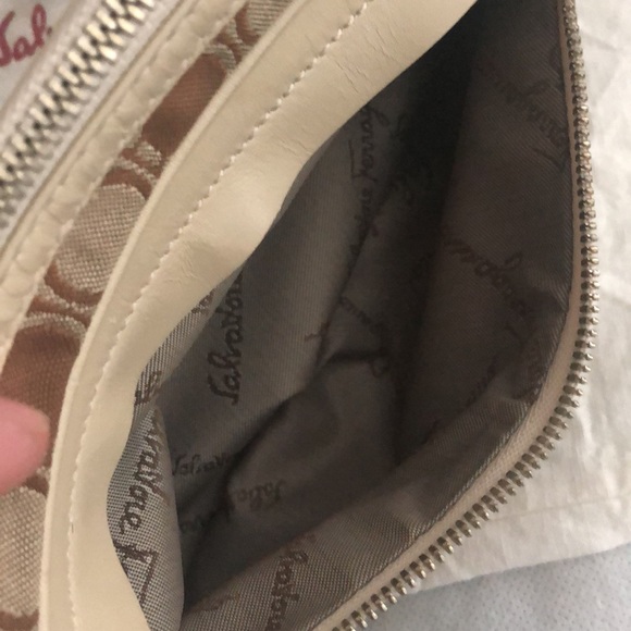 Vintage Salvatore Ferragamo Gancini Print Canvas Mini Shoulder Bag - Picture 11 of 13